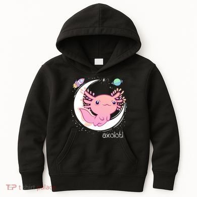 Space Axolotl Kawaii  Pastel Goth  Japan Anime Comic Kids Hoodie