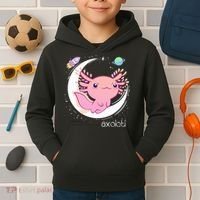 Space Axolotl Kawaii  Pastel Goth  Japan Anime Comic Kids Hoodie thumb 2