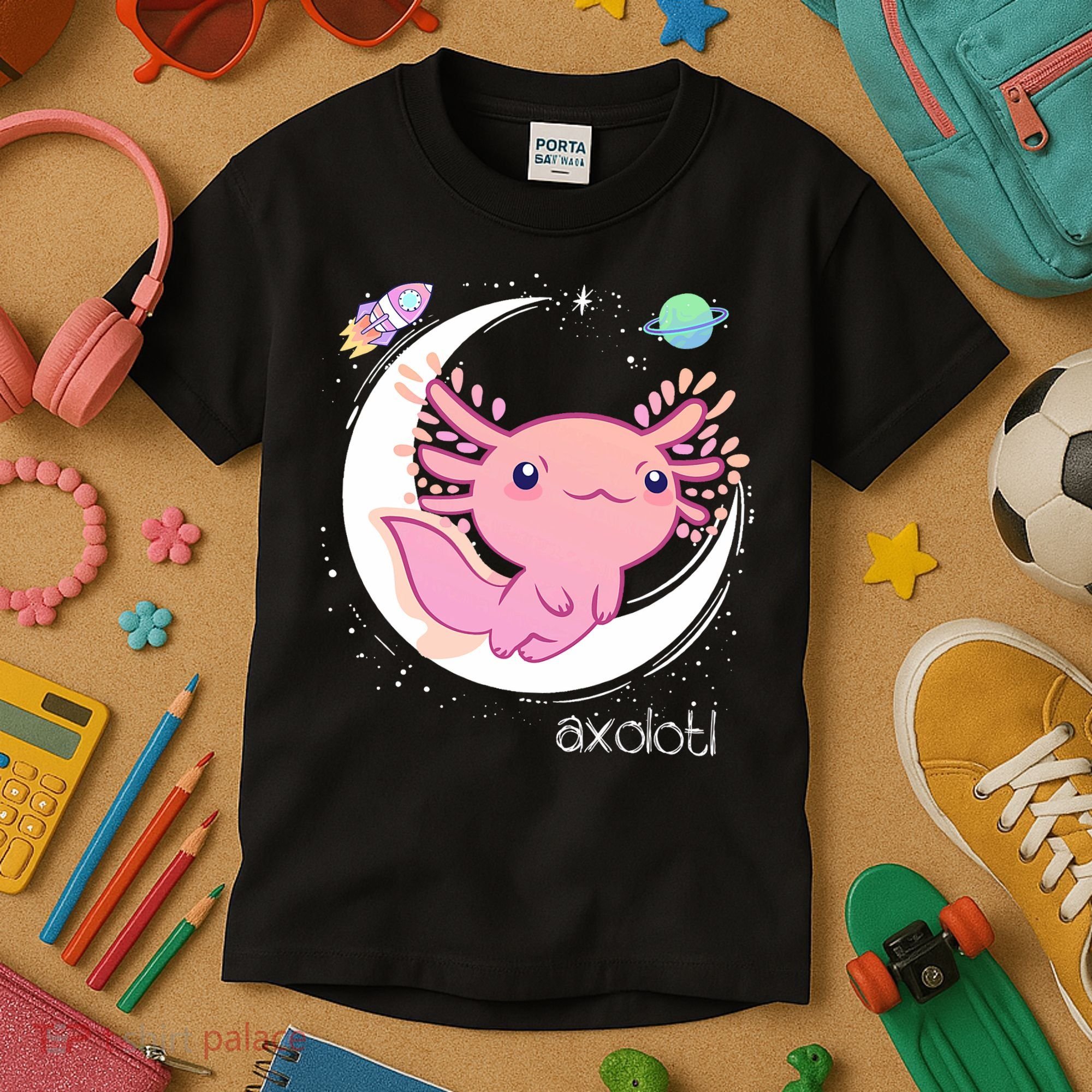 Space Axolotl Kawaii  Pastel Goth  Japan Anime Comic Kids T-Shirt