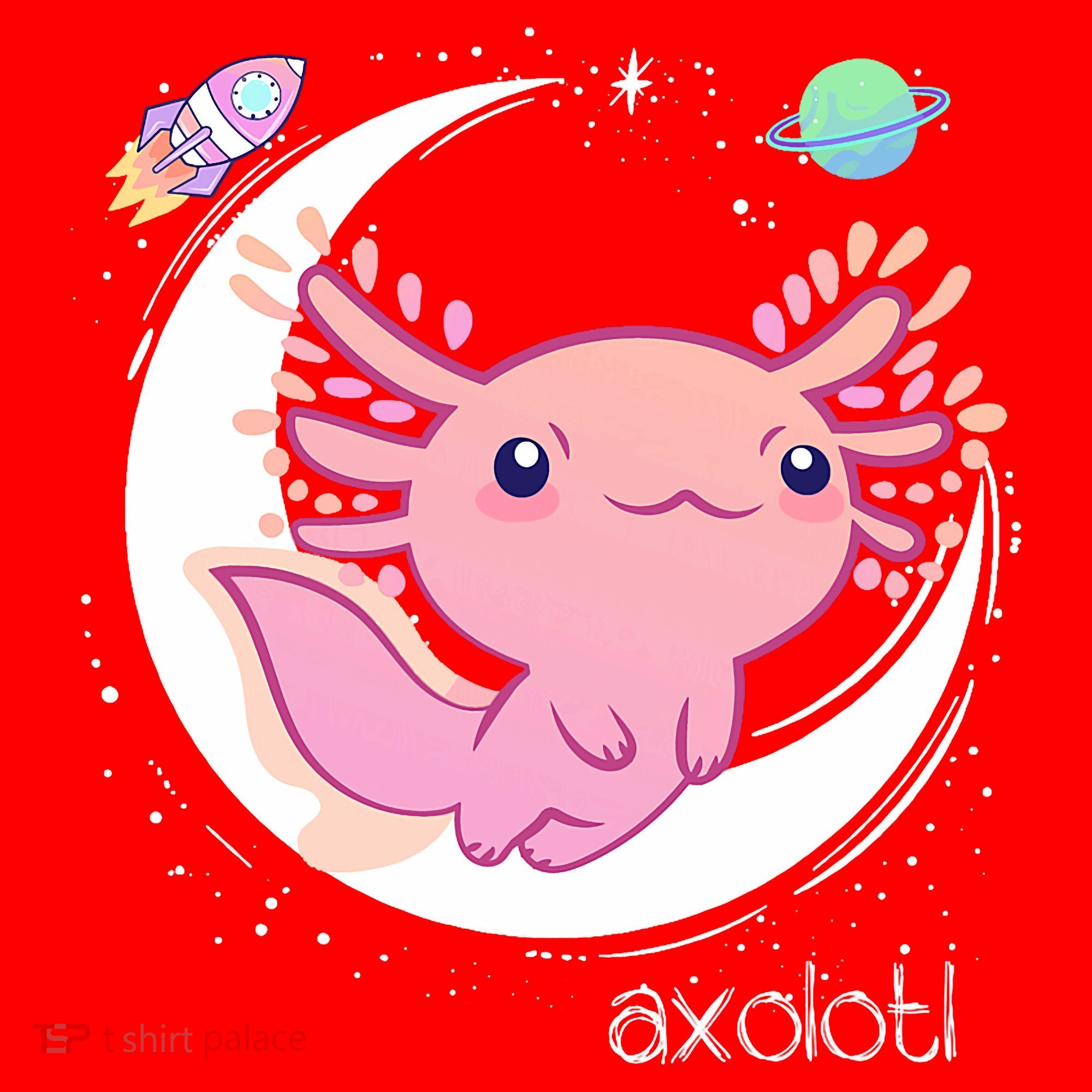 Space Axolotl Kawaii  Pastel Goth  Japan Anime Comic Santa Hat