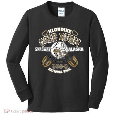 Skagway Alaska Klondike Gold Rush Souvenir Kids Long Sleeve Shirt