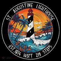 St. Augustine Lighthouse Florida Retro Sunset Palm Trees Hoodie thumb 7