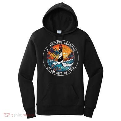 St. Augustine Lighthouse Florida Retro Sunset Palm Trees Women's Hoodie