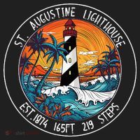 St. Augustine Lighthouse Florida Retro Sunset Palm Trees Tumbler thumb 3