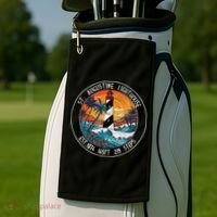 St. Augustine Lighthouse Florida Retro Sunset Palm Trees Golf Towel thumb 2