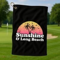 Sunshine And Long Beach Ca California Meaningful Gift Golf Towel thumb 1