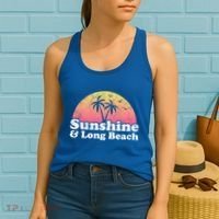 Sunshine And Long Beach Ca California Meaningful Gift Women's Tank Top thumb 2