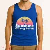 Sunshine And Long Beach Ca California Meaningful Gift Tank Top thumb 3