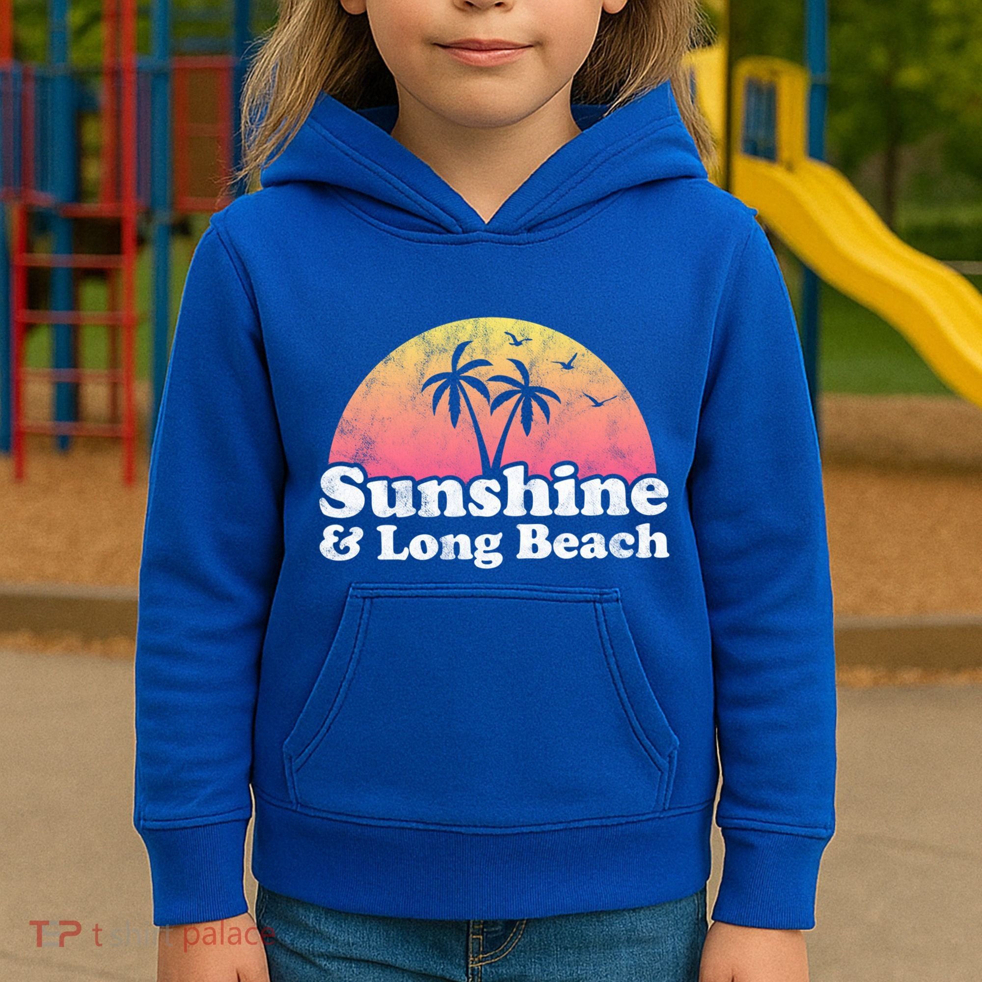 Sunshine And Long Beach Ca California Meaningful Gift Kids Hoodie