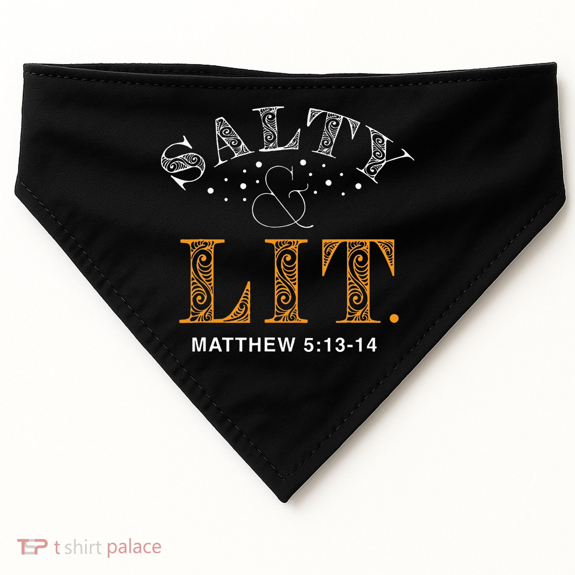 Salty And Lit Christian Bible Verse Religious USA-Made Doggie Bandana