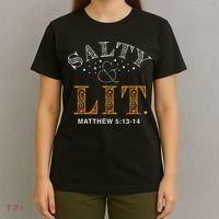 Salty And Lit Christian Bible Verse Religious T-Shirt thumb 4