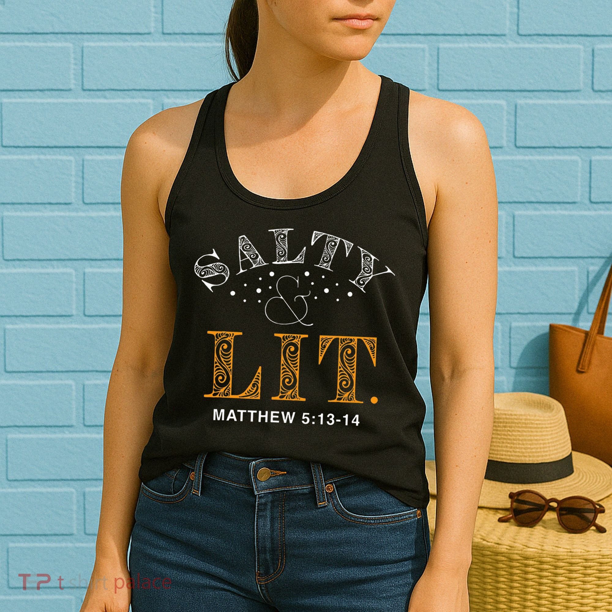 Salty And Lit Christian Bible Verse Religious Women's Tank Top
