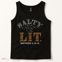Salty And Lit Christian Bible Verse Religious Tank Top thumb 2