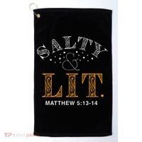 Salty And Lit Christian Bible Verse Religious Golf Towel thumb 0