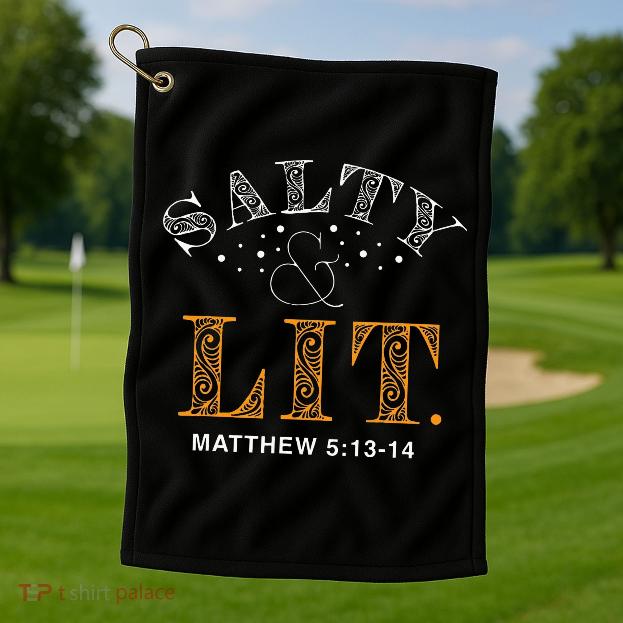 Salty And Lit Christian Bible Verse Religious Golf Towel