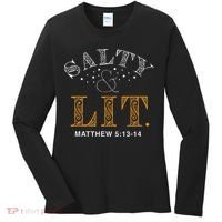 Salty And Lit Christian Bible Verse Religious Women's Long Sleeve Shirt thumb 0