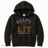 Salty And Lit Christian Bible Verse Religious Kids Hoodie thumb 0