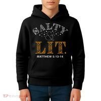 Salty And Lit Christian Bible Verse Religious Kids Hoodie thumb 4