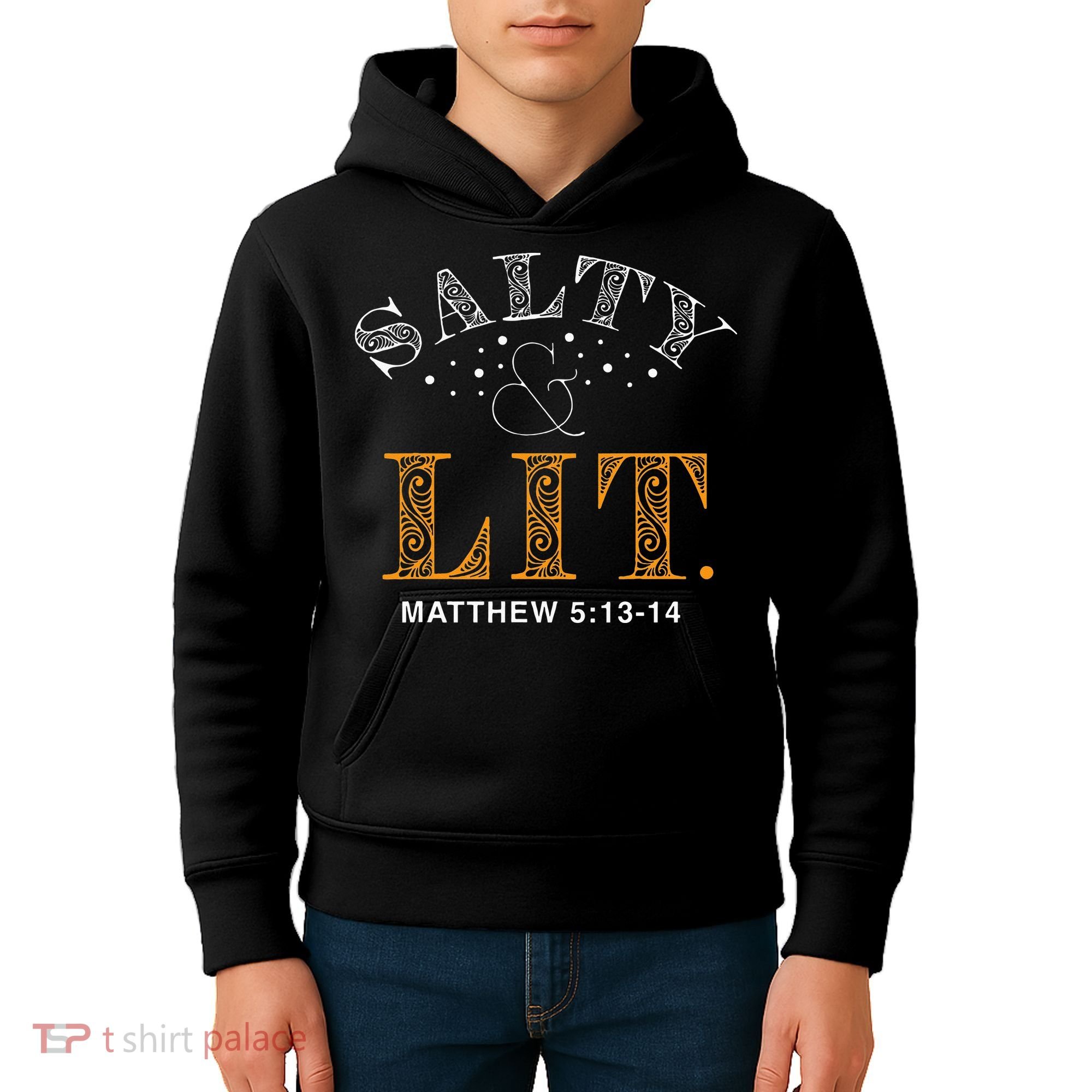 Salty And Lit Christian Bible Verse Religious Kids Hoodie