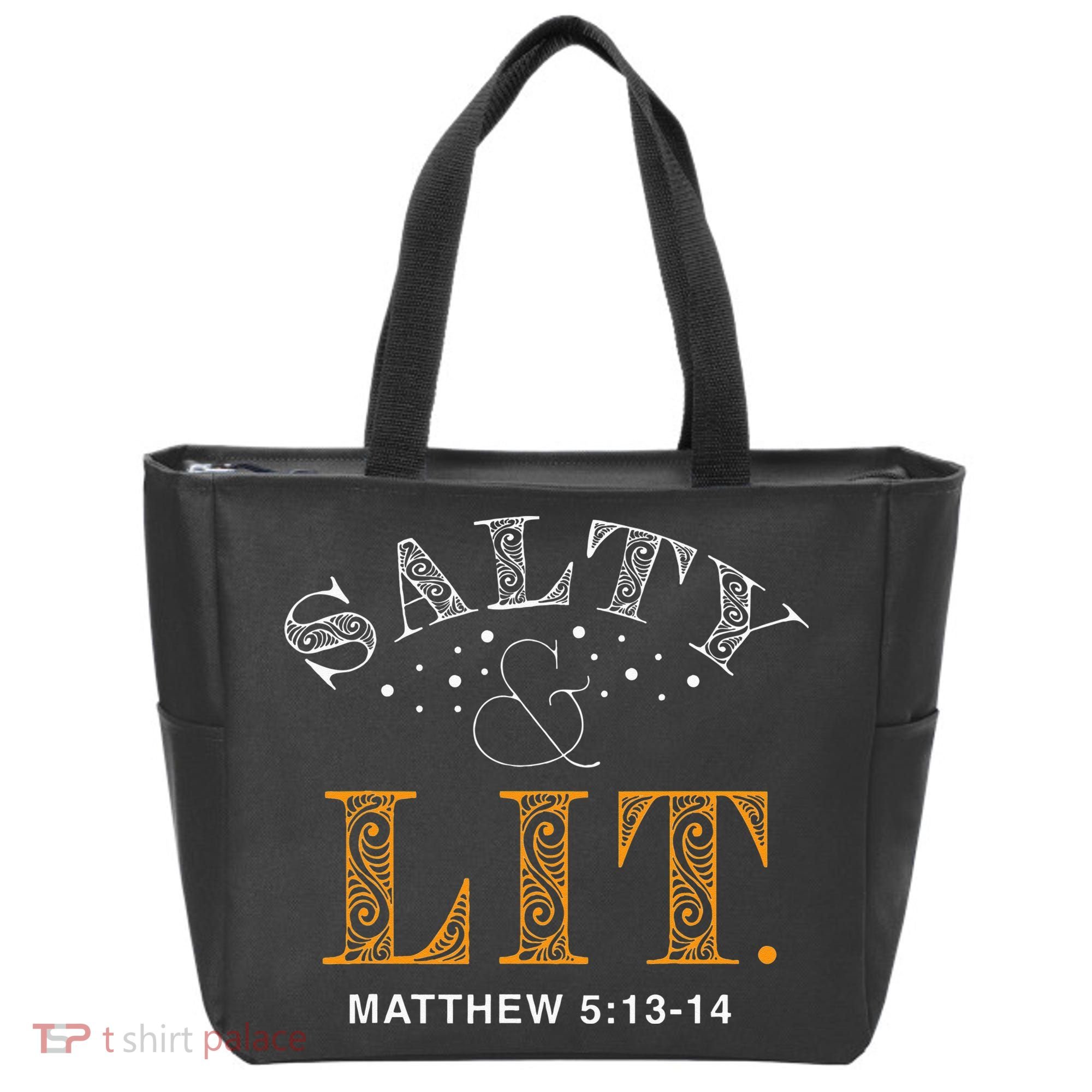 Salty And Lit Christian Bible Verse Religious Tote Bag