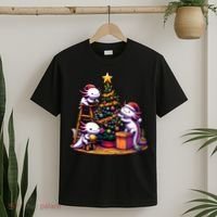 Sea Animal Lovers Kawaii Axolotl Decorating Christmas Tree T-Shirt thumb 2