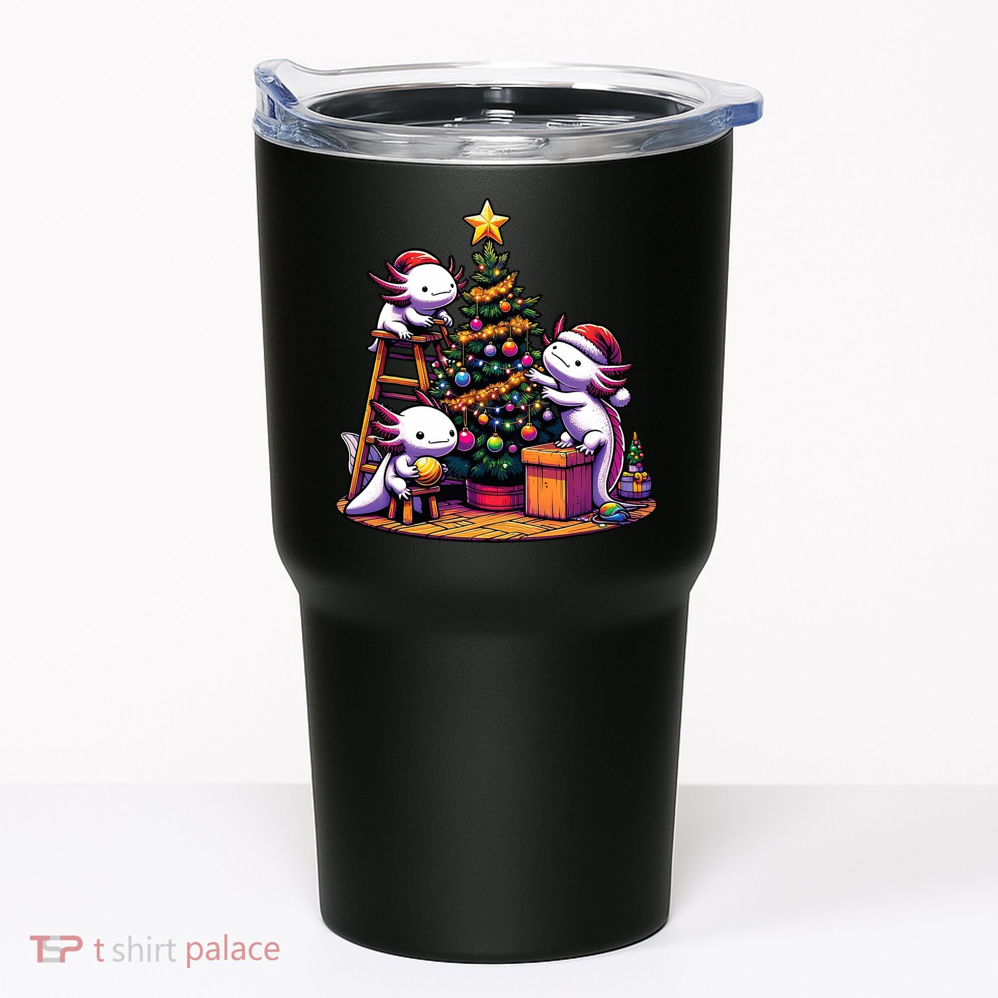 Sea Animal Lovers Kawaii Axolotl Decorating Christmas Tree Tumbler