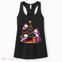 Sea Animal Lovers Kawaii Axolotl Decorating Christmas Tree Women's Tank Top thumb 0