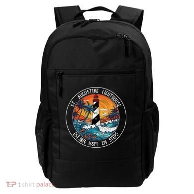 St. Augustine Lighthouse Florida Retro Sunset Palm Trees Backpack