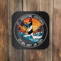 St. Augustine Lighthouse Florida Retro Sunset Palm Trees Coaster thumb 0