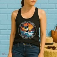 St. Augustine Lighthouse Florida Retro Sunset Palm Trees Women's Tank Top thumb 2