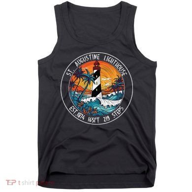 St. Augustine Lighthouse Florida Retro Sunset Palm Trees Tank Top