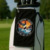 St. Augustine Lighthouse Florida Retro Sunset Palm Trees Golf Towel thumb 2