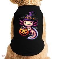 Sea Animal Lovers Axolotl Witch Hat Celebrating Halloween Doggie Tank thumb 0