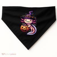 Sea Animal Lovers Axolotl Witch Hat Celebrating Halloween USA-Made Doggie Bandana thumb 0