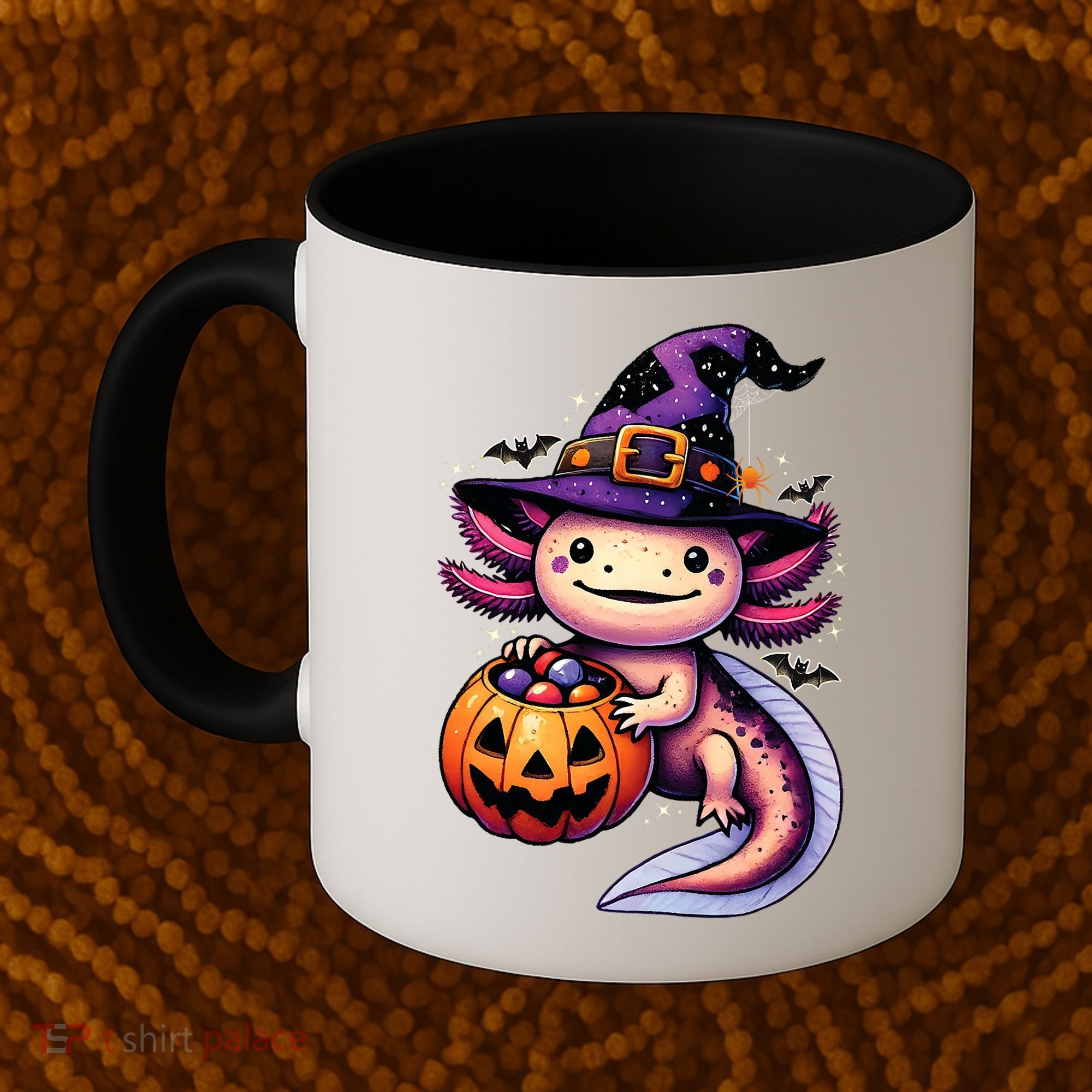 Sea Animal Lovers Axolotl Witch Hat Celebrating Halloween Coffee Mug