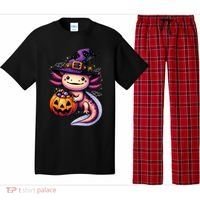 Sea Animal Lovers Axolotl Witch Hat Celebrating Halloween Pajama Set thumb 0