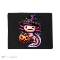 Sea Animal Lovers Axolotl Witch Hat Celebrating Halloween Mousepad thumb 0