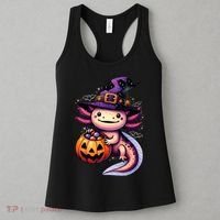 Sea Animal Lovers Axolotl Witch Hat Celebrating Halloween Women's Tank Top thumb 3