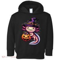 Sea Animal Lovers Axolotl Witch Hat Celebrating Halloween Toddler Hoodie thumb 0