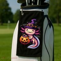 Sea Animal Lovers Axolotl Witch Hat Celebrating Halloween Golf Towel thumb 2