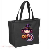 Sea Animal Lovers Axolotl Witch Hat Celebrating Halloween Tote Bag thumb 2