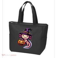 Sea Animal Lovers Axolotl Witch Hat Celebrating Halloween Tote Bag thumb 3