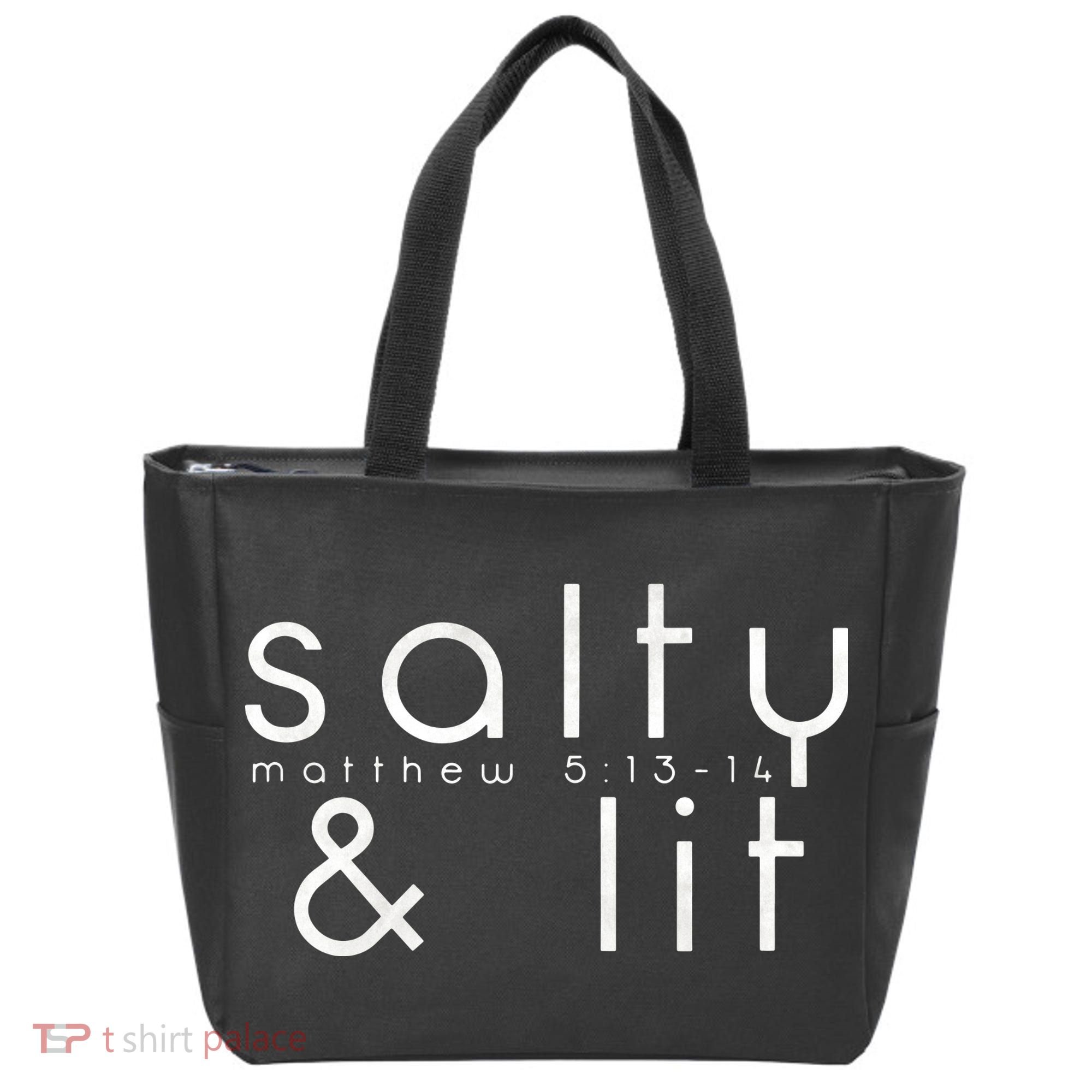 Salty And Lit Matthew 51314 Funny Christian Tote Bag