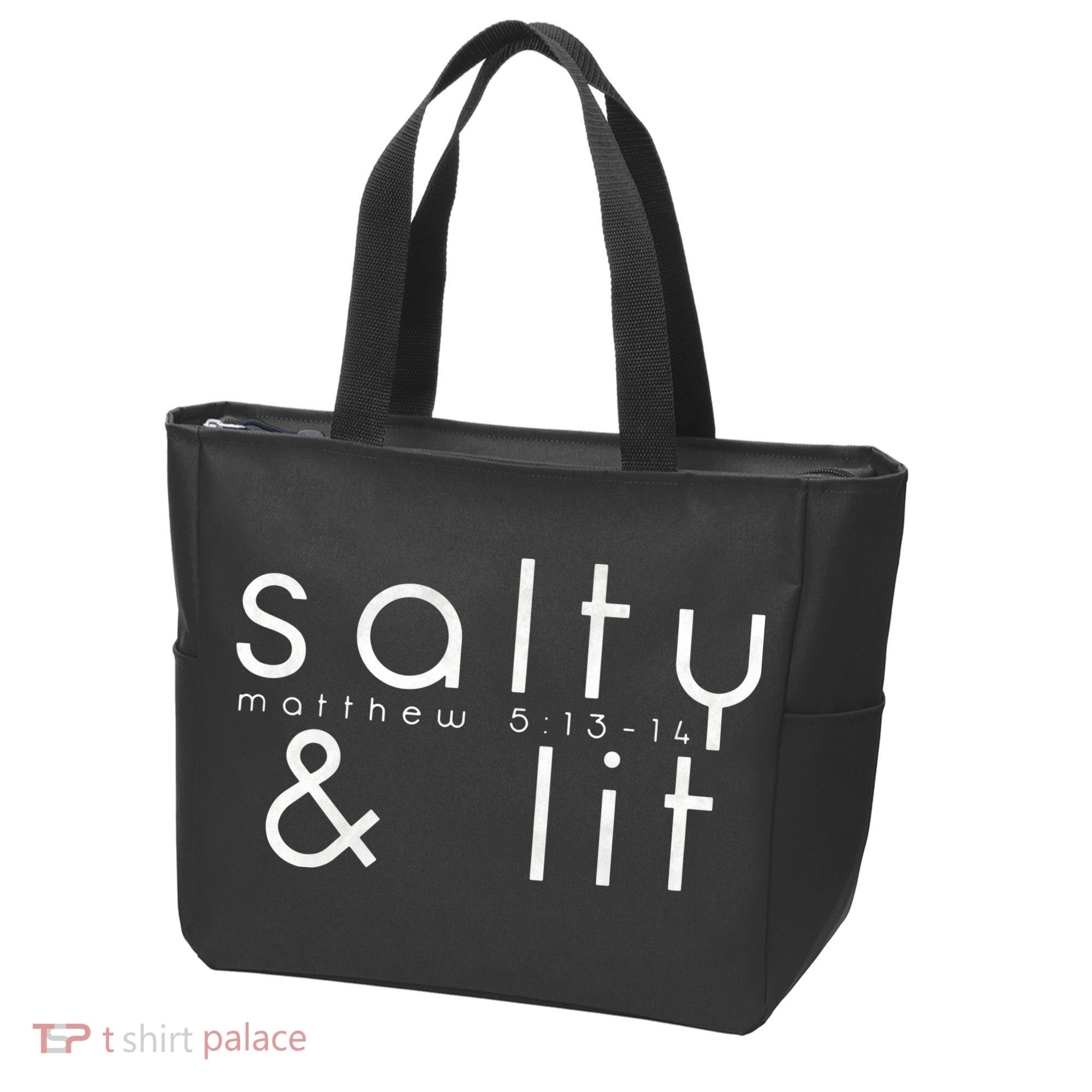Salty And Lit Matthew 51314 Funny Christian Tote Bag