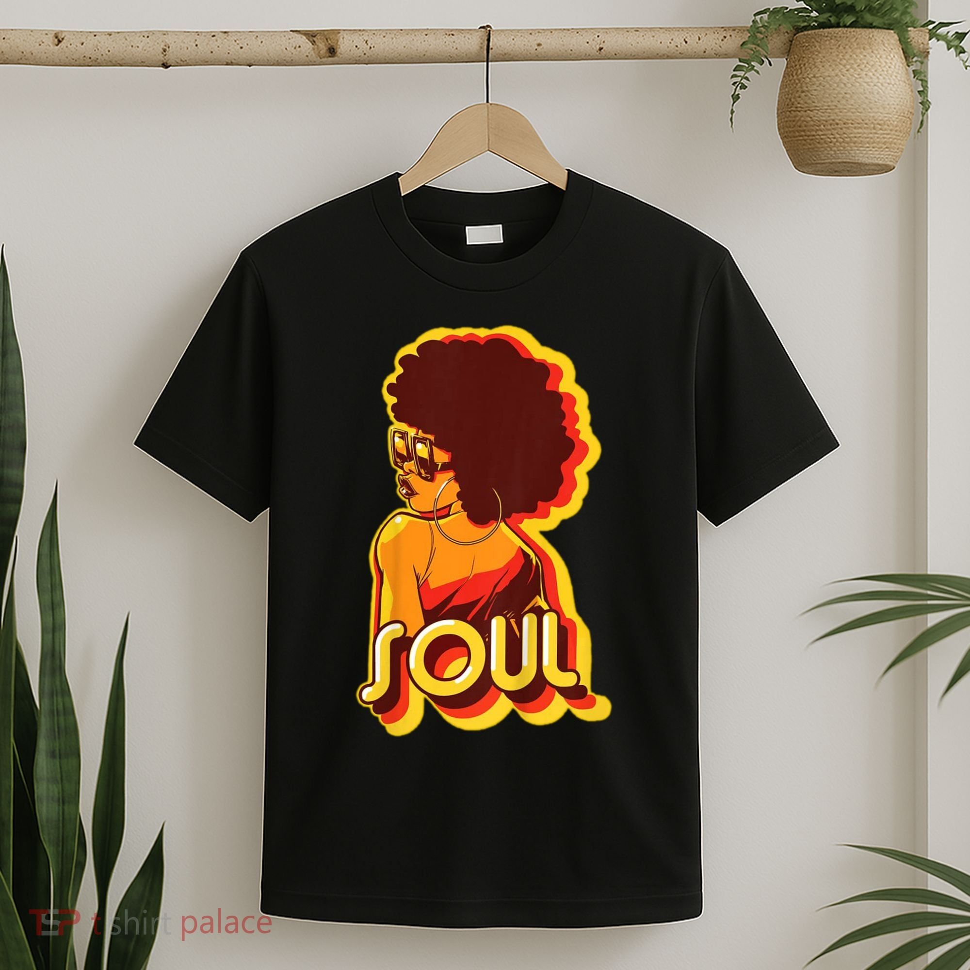 Soul Afro Lady Retro 80s Music T-Shirt