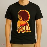 Soul Afro Lady Retro 80s Music T-Shirt thumb 3
