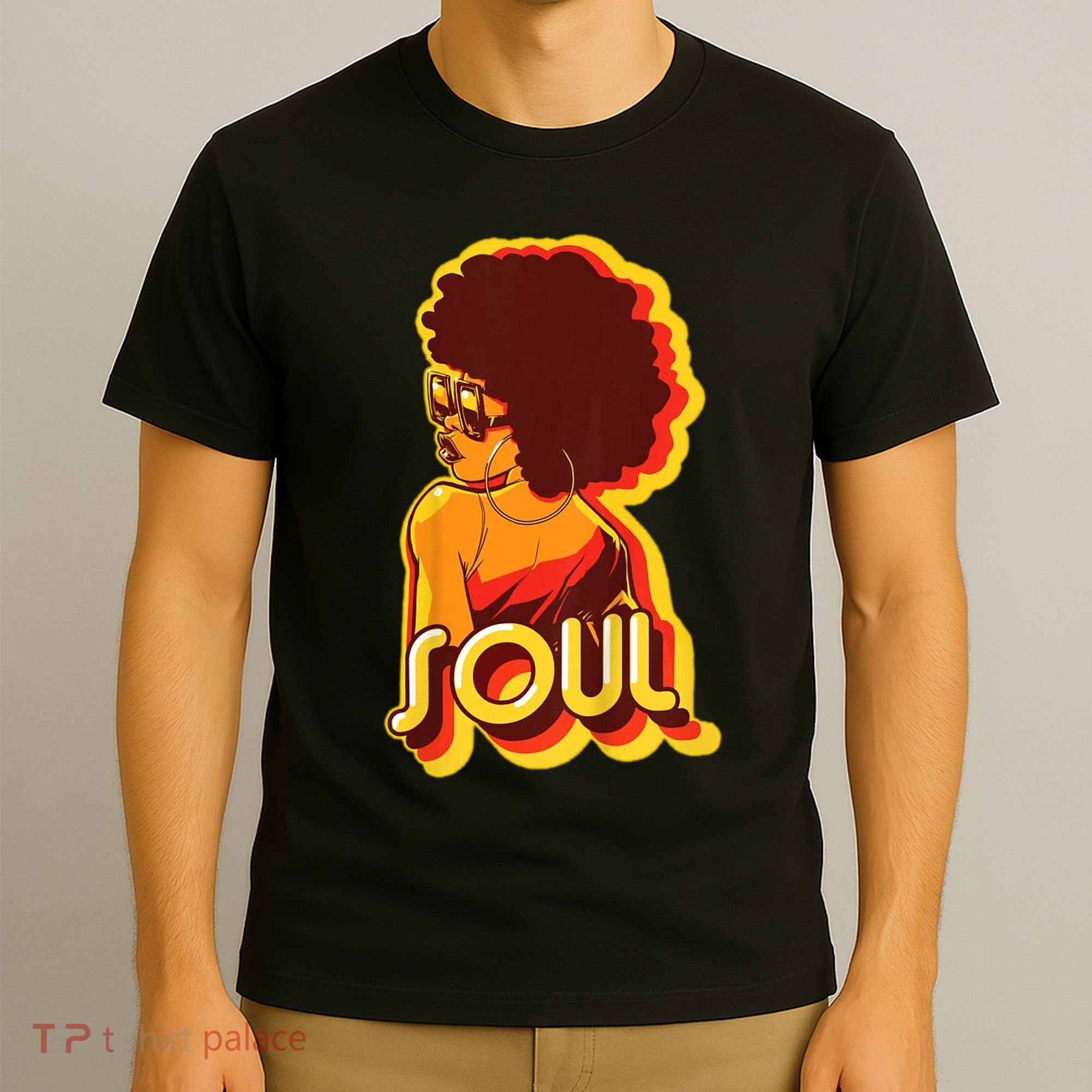 Soul Afro Lady Retro 80s Music T-Shirt