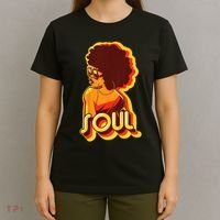 Soul Afro Lady Retro 80s Music T-Shirt thumb 4