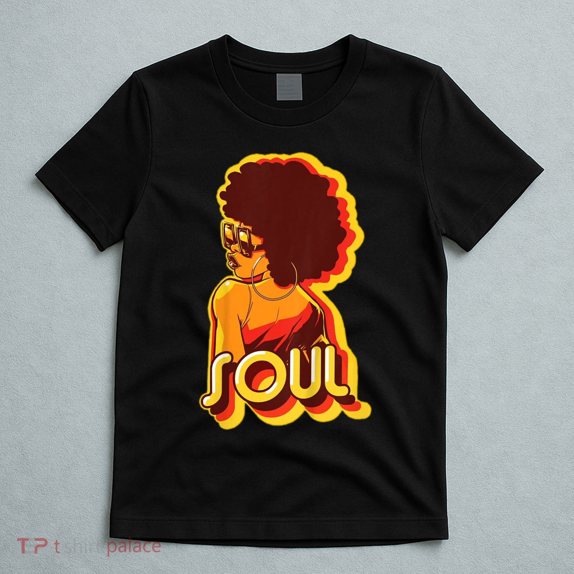 Soul Afro Lady Retro 80s Music T-Shirt