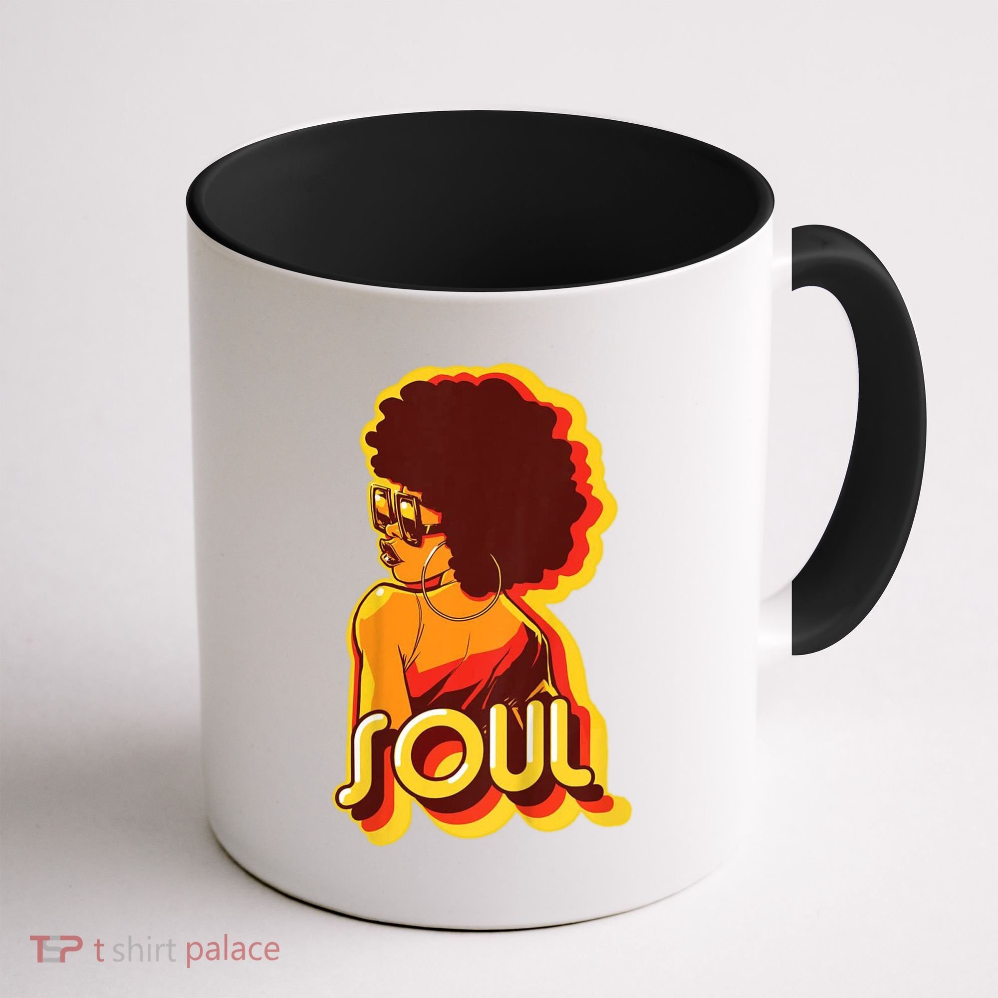 Soul Afro Lady Retro 80s Music Coffee Mug